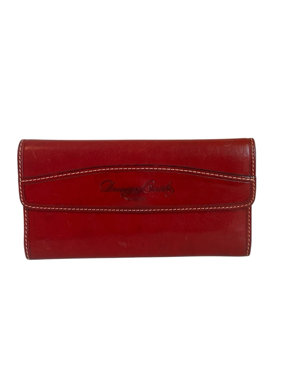 EUC Vintage Dooney & Bourke Red Wallet Genuine Florentine Vacchetta Leather